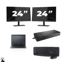 Fujitsu LifeBook U727 - Intel Core i7-7e Generatie - 12 inch - Touch - 16GB RAM - 256GB SSD - Windows 11 + 2x 24 inch Monitor - thumbnail