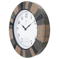 NeXtime NE-4320 Buitenklok Aster + Thermo- en Hydrometer 43.5 cm Steenlook - thumbnail