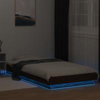 Bedframe met LED-verlichting bruin eikenkleurig 75x190 cm - thumbnail