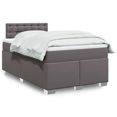 Boxspring met matras kunstleer grijs 180x200 cm - thumbnail