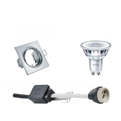 Philips LED Spot Set GU10 - Kantelbaar Chroom 3.5W 2700K