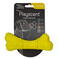 JACK AND VANILLA, Interactief hondenspeelgoed in botvorm met kip, duurzaam en niet giftig, bevordert de tandgezondheid, maat 16 cm, realistische kleur, Playscent model - thumbnail