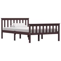 Bedframe massief grenenhout donkerbruin 120x200 cm - thumbnail