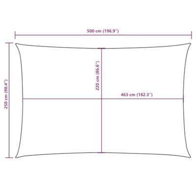 VidaXL Zonnescherm rechthoekig 2,5x5 m oxford stof beige