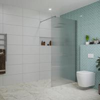 Fortifura Galeria inloopdouche - 100x200cm - ribbelglas - wandarm - chroom SW797955/SW797904 - thumbnail