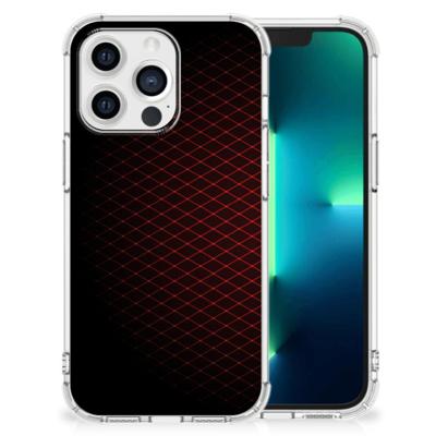 Apple iPhone 13 Pro Doorzichtige Silicone Hoesje Geruit Rood Apple iPhone 13 Pro Doorzichtige Silicone Hoesje Geruit Rood