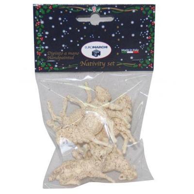 Kerststal schapen 5 figuren 6x5 cm kerstversiering Euromarchi - Euromarchi