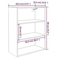 Hangkast 69,5x32,5x90 cm betongrijs - thumbnail