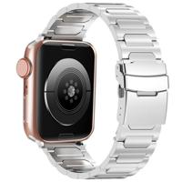 By Qubix - Titanium H-type schakelband - Zilver - Compatible met Apple Watch 38mm / 40mm / 41mm / 42mm - Compatible Apple watch bandjes - thumbnail