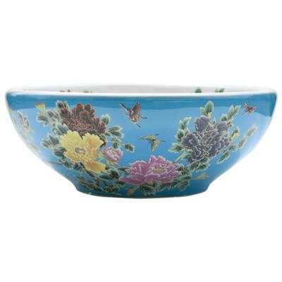 Opzetwasbak rond 41x14 cm keramiek meerkleurig