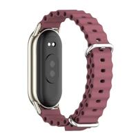 Ocean siliconen bandje - Wijnrood - Xiaomi Smart Band 8 & 9 - thumbnail