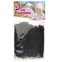 Zakje met 50 veertjes zwart - thumbnail