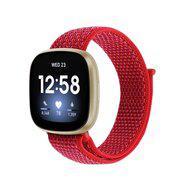 Fitbit Versa 3 & Sense 1 - Sport loop nylon bandje - Rood - thumbnail