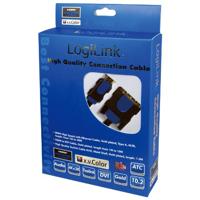 LogiLink CHB3110 DVI-kabel DVI / HDMI Adapterkabel DVI-D 18+1-polige stekker, HDMI-A-stekker 10.00 m Zwart Vergulde steekcontacten, Schroefbaar - thumbnail