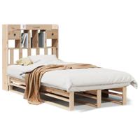 Bed met boekenkast zonder matras massief grenenhout 90x190 cm - thumbnail