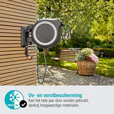 Gardena wandslangenbox 35 meter rollup wit - thumbnail