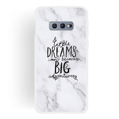 Droom tekst matte semi-transparante TPU marmeren telefoon geval voor Galaxy S10e