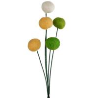 Decoratie bollen op steel vilt groen 33 cm set van 5 | 18 stuks - thumbnail