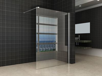 Saqu Splash inloopdouche met chroom muurprofiel 140x200cm Nanoglas