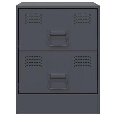 Nachtkastje 34,5x39x44 cm staal antracietkleurig