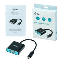 i-tec C31VGA60HZP video kabel adapter 0,15 m USB Type-C VGA (D-Sub) Zwart, Turkoois - thumbnail