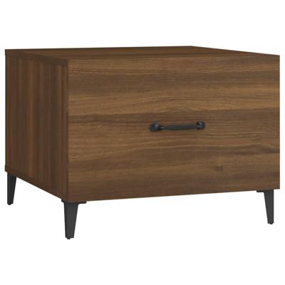 Salontafel met metalen poten 50x50x40 cm bruin eikenkleur