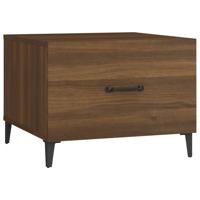 Salontafel met metalen poten 50x50x40 cm bruin eikenkleur - thumbnail