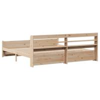 Bedframe met hoofdbord massief grenenhout 180x200 cm - thumbnail