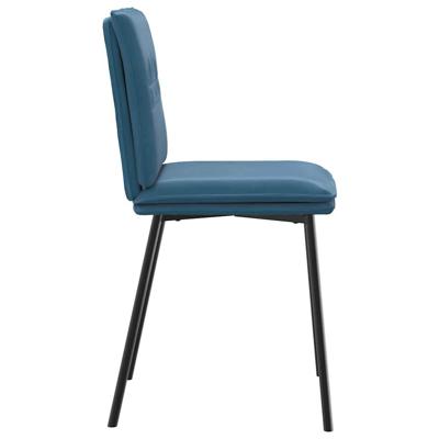 Eetkamerstoelen 6 st fluweel blauw
