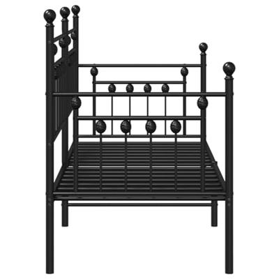 Bedframe voor een daybed met hoofdeinde Zwart 75 x 190 cm Staal