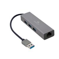 USB type-AM Gigabit netwerkadapter met ingebouwde USB 3.0 hub - thumbnail
