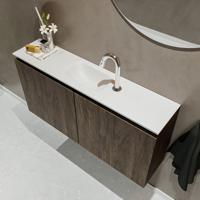 MONDIAZ TURE 100cm toiletmeubel dark brown. EDEN wastafel talc midden 1 kraangat - thumbnail