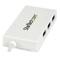 StarTech.com 4 Port USB-C Hub met 1x USB-C & 3x USB-A Poorten (SuperSpeed 5Gbps) - USB Bus Powered - Mobiele USB 3.0 Adapter Hub - USB 3.1 Gen 1/USB 3.2 Gen 1 Type-C - Wit - thumbnail