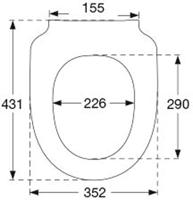 Pressalit 300+ toiletbril wit - thumbnail