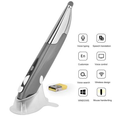 PR-06S 4-toetsen slimme draadloze optische muis met Stylus pen functie ondersteuning Stembediening/vertaling (grijs)