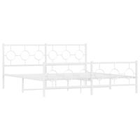 Bedframe met hoofd- en voeteneinde metaal wit 180x200 cm - thumbnail