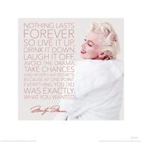 Kunstdruk Marilyn Monroe - Nothing Lasts Forever 40x40cm - thumbnail