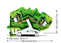 WAGO 782-607 Aardingsklem 8 mm Spanveer Toewijzing: Terre Groen, Geel 25 stuk(s) - thumbnail
