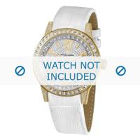 Jacques Lemans horlogeband 1-1798B Leder Wit + wit stiksel - thumbnail