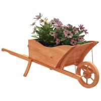 Plantenbak kruiwagen 128x45,5x43 cm massief vurenhout - thumbnail