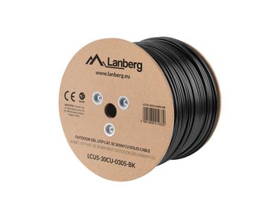 LANBERG CAT.5E UTP KABEL 305M CU DRAAD ZWART FLUKE
