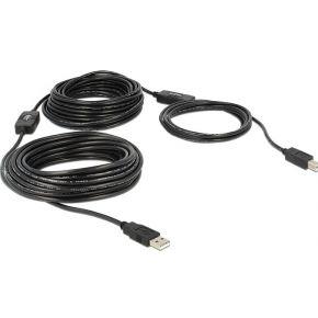 Delock 83557 USB-kabel USB 2.0 USB-A stekker, USB-B stekker 20.00 m Zwart UL gecertificeerd