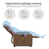 Sta-op-massagestoel elektrisch verstelbaar stof bruin - thumbnail