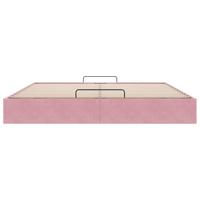 Ottoman bedframe zonder matras 160x200 cm fluweel roze - thumbnail
