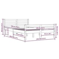 Bedframe massief hout 140x190 cm - thumbnail