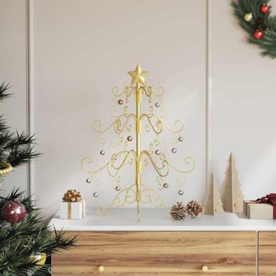 Metalen kerstboom met standaard Goud 60 cm Poedergecoat staal