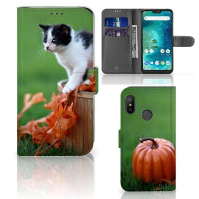 Xiaomi Mi A2 Lite | Telefoonhoesje | Met pasjeshouder | Kitten