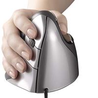 Evoluent Vertical Mouse 4 VM4R Ergonomische muis USB Optisch Zwart, Zilver 6 Toetsen 2800 dpi Ergonomisch - thumbnail