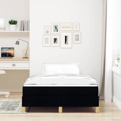 Boxspring bed Zwart, Bruin 120 x 200 cm Stof, Engineered Hout