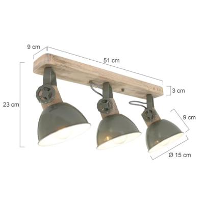 Steinhauer Industriële plafondspotGearwood 3-lichts - 2133G